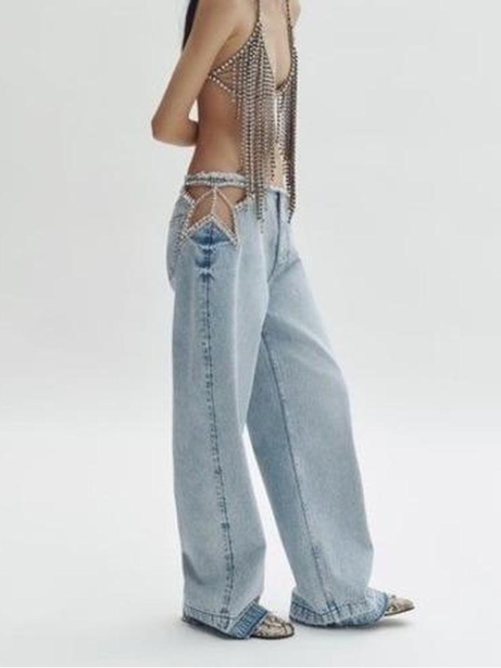 Stella McCartney H&M Crystal Star Straight-Leg Jeans